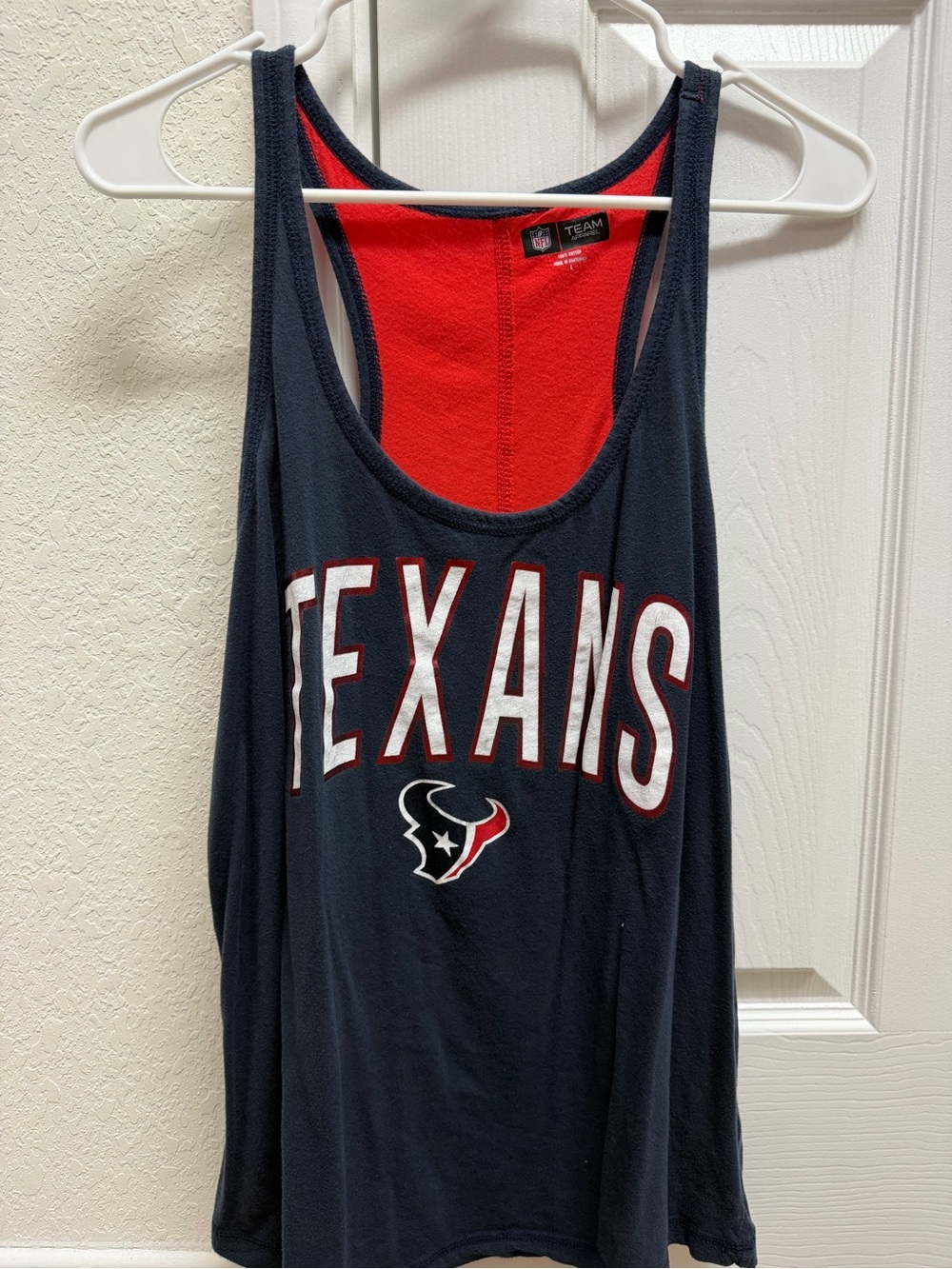 NFL Texans Navy and Red Racerback Tank Top